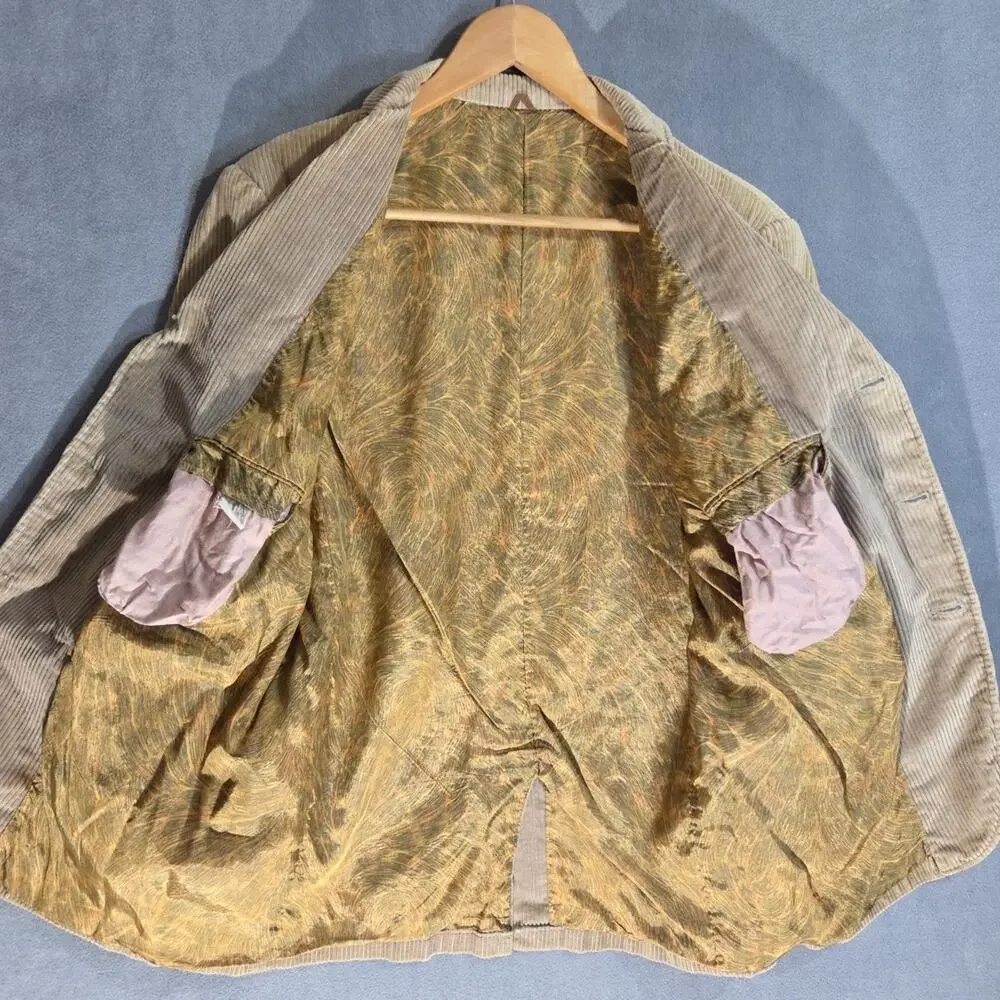 Vtg Corduroy Sport Coat Men's 40 READ Tan Blazer Jacket Union USA 60s 70s Preppy